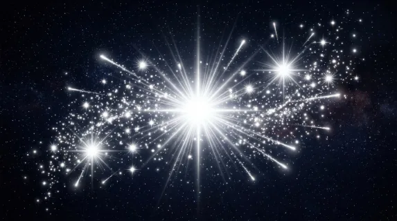 White glowing rays and starburst sparkles isolated in clear space, radiant holiday magic atmosphere, ultra-realistic, no logos.