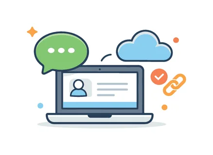 Remote team collaboration and connected digital communication in modern distributed workplaces where professionals coordinate tasks and share information online, a laptop connected
