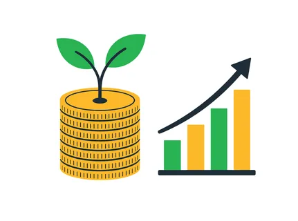 Visual representation of financial success and investment growth, symbolizing a thriving economy and positive business development