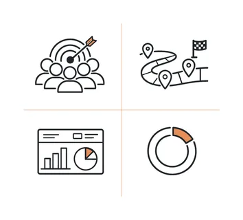 Team alignment and goal achievement concept highlighting collaboration transparency and shared objectives in structured planning systems using clear symbolic visuals, a