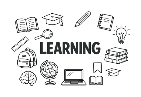 Education and continuous learning concept focused on gaining knowledge, developing skills and personal growth through study, reading and academic curiosity. LEARNING central