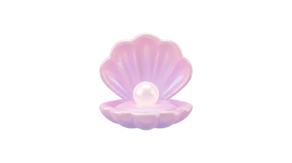 A delicate, pearlescent seashell opens to reveal a single, glowing pearl nestled within its soft interior, evoking a sense of wonder and preciousness