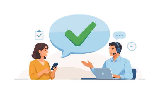 Service success moment where a company meets customer expectations and delivers a positive outcome, emphasizing reliability, responsiveness, and user-focused approach,