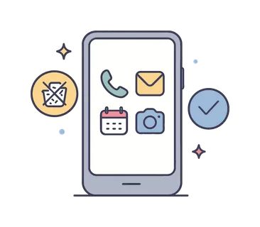Digital minimalism and intentional app usage in modern mobile lifestyles focusing on reducing clutter and prioritizing essential tools for clarity and efficiency, a clean