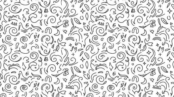 Abstract ornamental shapes theme with modern decorative vibe, doodle objects including swirls, spirals, curves, loops, waves, dots, lines, circles, ovals, diamonds, triangles, leaf