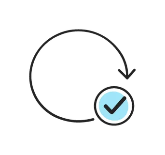 Idempotent request handling and safe repeatable operations in distributed systems without side effects, a simple arrow looping back to the same endpoint with a small