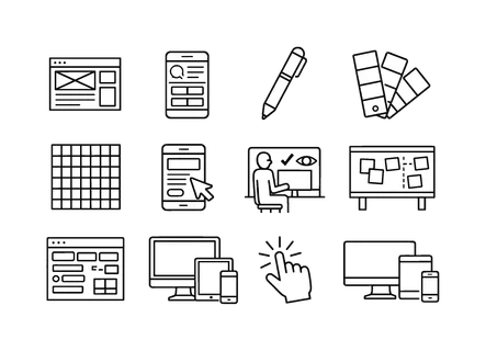 Design and prototyping: wireframe layout, ui screen mockup, design tools pen, color palette, grid system, user interface elements, clickable prototype, usability testing,