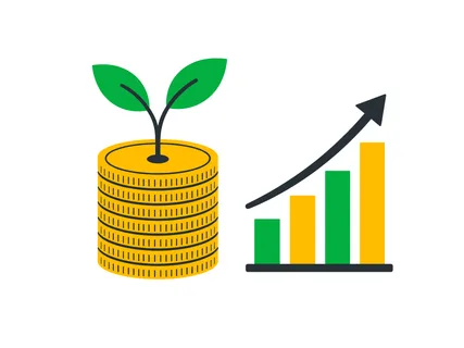 Visual representation of financial success and investment growth, symbolizing a thriving economy and positive business development