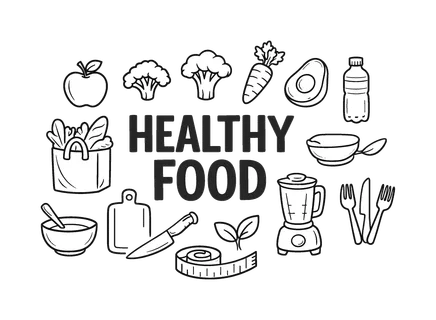 Healthy meal planning and balanced diet lifestyle concept focused on preparing nutritious food, organizing grocery choices and maintaining consistent healthy eating habits