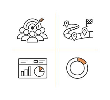 Team alignment and goal achievement concept highlighting collaboration transparency and shared objectives in structured planning systems using clear symbolic visuals, a