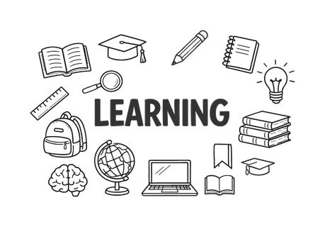 Education and continuous learning concept focused on gaining knowledge, developing skills and personal growth through study, reading and academic curiosity. LEARNING central