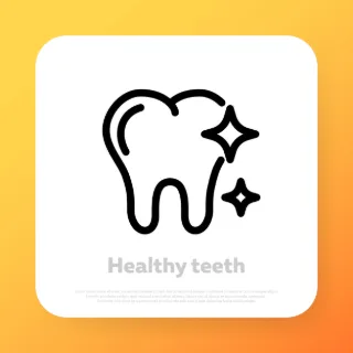 Healthy teeth icon. Dental and dentistry concept. Dental teeth care. Vector line icon for Business and Advertising.