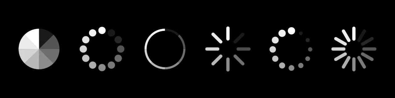 Loading icon set. Progress sign, wait concept. Computer process circle. Vector line icon for Business and Advertising.
