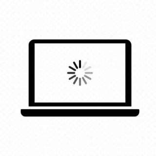 Laptop with loading icon. Software update. Computer upgrade process concept. Vector line icon for Business and Advertising.