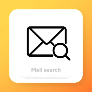 Mail search icon. New letter icon. Vector line icon for Business and Advertising.