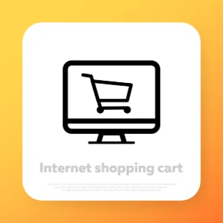 Internet shopping icon. Online order concept. Delivery service. Vector line icon for Business and Advertising.