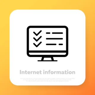 Online check list icon. Document form. Vector line icon for Business and Advertising.