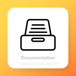Documentation icon. File information icon. Vector line icon for Business and Advertising.