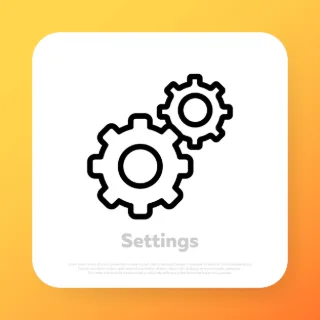 Setting icon. Gear icon. Vector line icon for Business and Advertising.