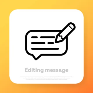 Edit icon. Edit text. Vector line icon for Business and Advertising.