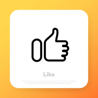 Like icon. Thumb up icon. Vector line icon for Business and Advertising.