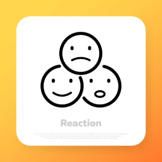 Reaction icon. Emoticon. Social media. Vector line icon for Business and Advertising.