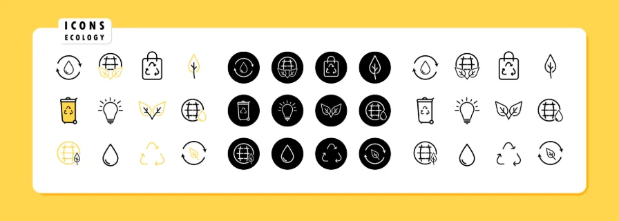 Ecology icon set. Save environment concept. Recycle trash. Vector line icon for Business and Advertising.