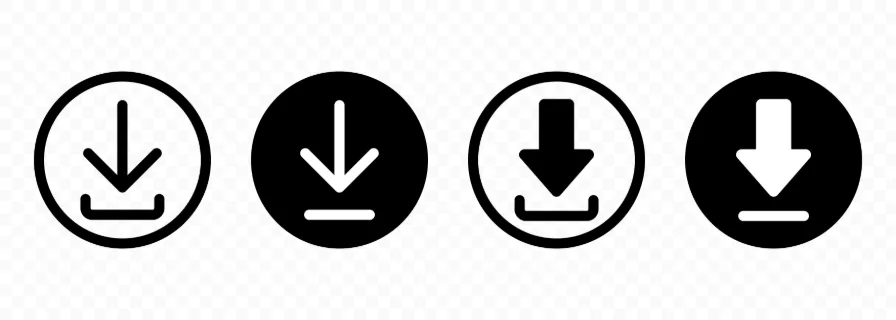 Download icon set vector. Upload files. Vector line icon for Business and Advertising.