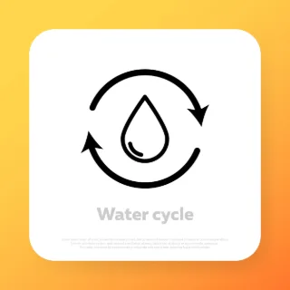 Water recycle icon. Save water concept. Vector line icon for Business and Advertising.