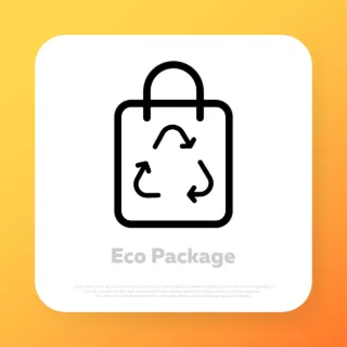 Eco package icon. Save environment. Paper containers. Reusable package. Vector line icon for Business and Advertising.