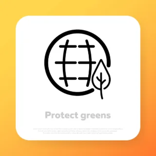 Save earth icon. Save plants. Environment concept. Vector line icon for Business and Advertising.