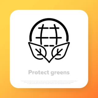 Save earth icon. Save plants. Environment concept. Vector line icon for Business and Advertising.
