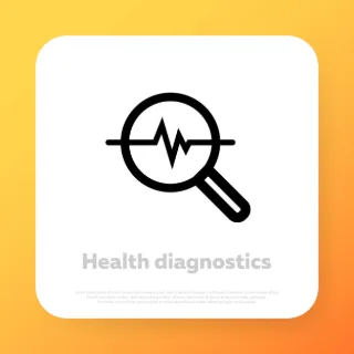 Health diagnostic icon. Healthcare concept. Vector line icon for Business and Advertising.