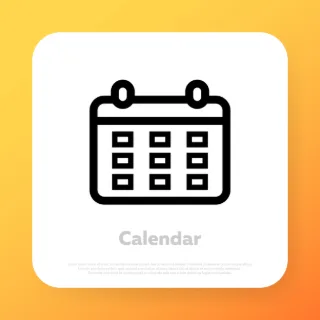 Calendar icon. Schedule a meeting. Planner sign. Deadline day. Calendar symbol for your web site design, logo, app, UI. Vector line icon for Business and Advertising.