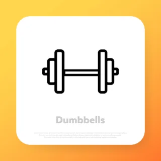 Dumbbel icon. Sport lifestyle. Healthcare concept. Fitness. Vector line icon for Business and Advertising.