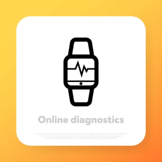Smart watch ecg. Healthcare concept. Vector line icon for Business and Advertising.