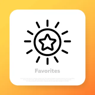Add to favourites icon. Shopping star. Vector line icon for Business and Advertising.
