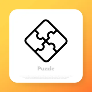 Puzzle icon. Jigsaw. Teamwork concept. Vector line icon for Business and Advertising.