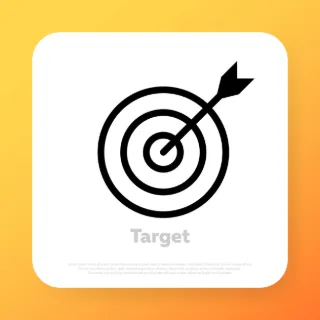 Target icon. Business gole. Vector line icon for Business and Advertising.