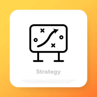 Marketing strategy icon. Business concept. Vector line icon for Business and Advertising.