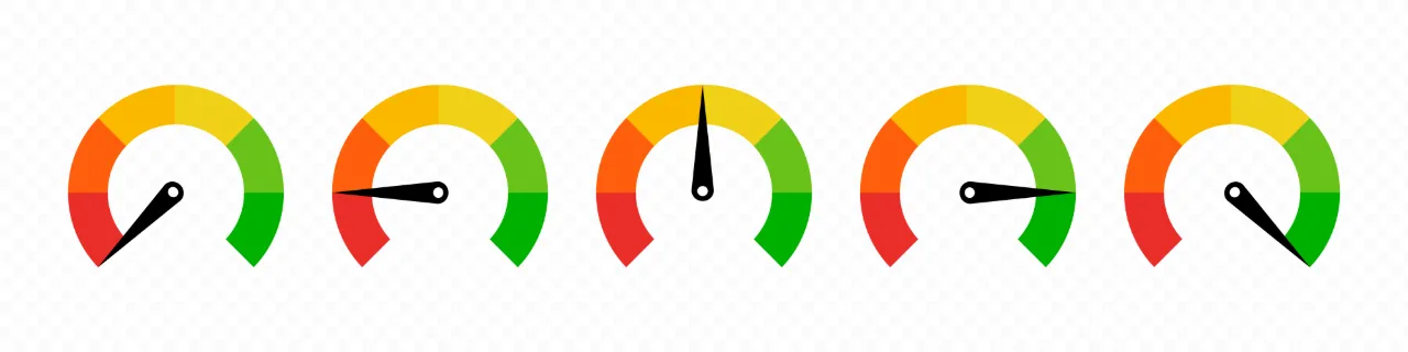 Speedometer icon set. Car speedometer on the dashboard. Can be used for your web site design, logo, app, UI. Vector line icon for Business and Advertising.