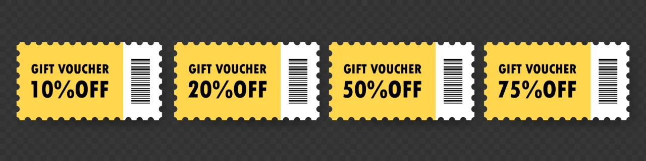 Gift voucher icon set. Coupon certificate. Vector line icon for Business and Advertising.