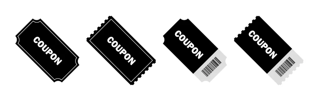 Gift voucher icon set. Coupon certificate. Discount template. Vector line icon for Business and Advertising.