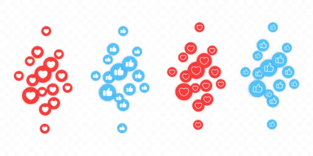 Flying like icon set. Thumb up. Social media concept. Vector line icon for Business and Advertising.