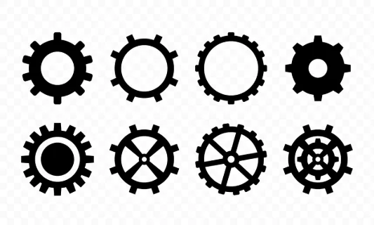 Gear icon set. Setting sign. Simple symbol for logo, web, app. Vector line icon for Business and Advertising.