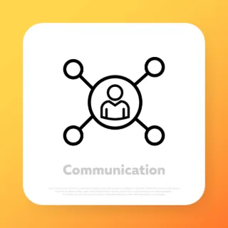 Communication icon. Teamwork relationship concept. Vector line icon for Business and Advertising.