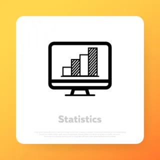 Statistic data icon. For business finance investment concept. Vector line icon for Business and Advertising.