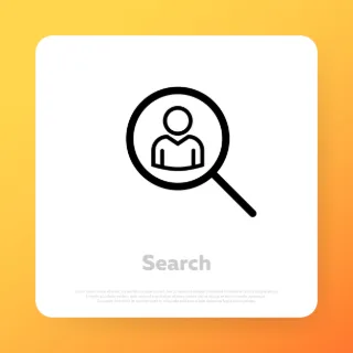 Search icon. Search someone. Business concept. Vector line icon for Business and Advertising.