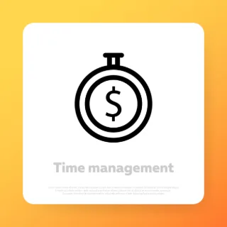 Time management icon. Business concept. Productive work project icon. Vector line icon for Business and Advertising.