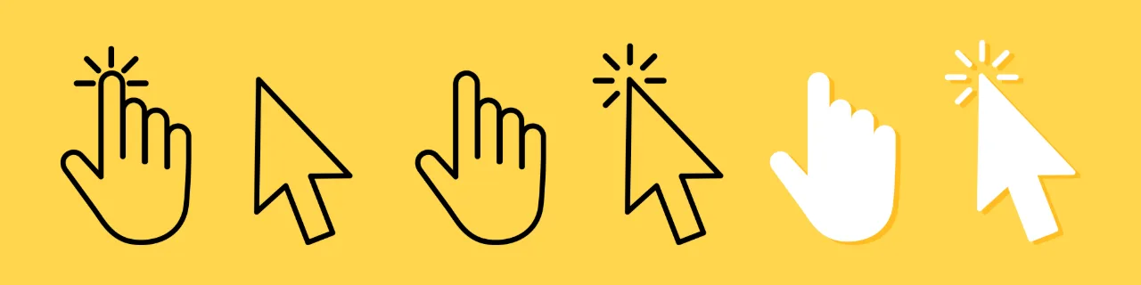 Cursor icon set. Hand cursor sign. Computer mouse pointer. Cursor symbol for your web site design, logo, app, UI. Vector line icon for Business and Advertising.